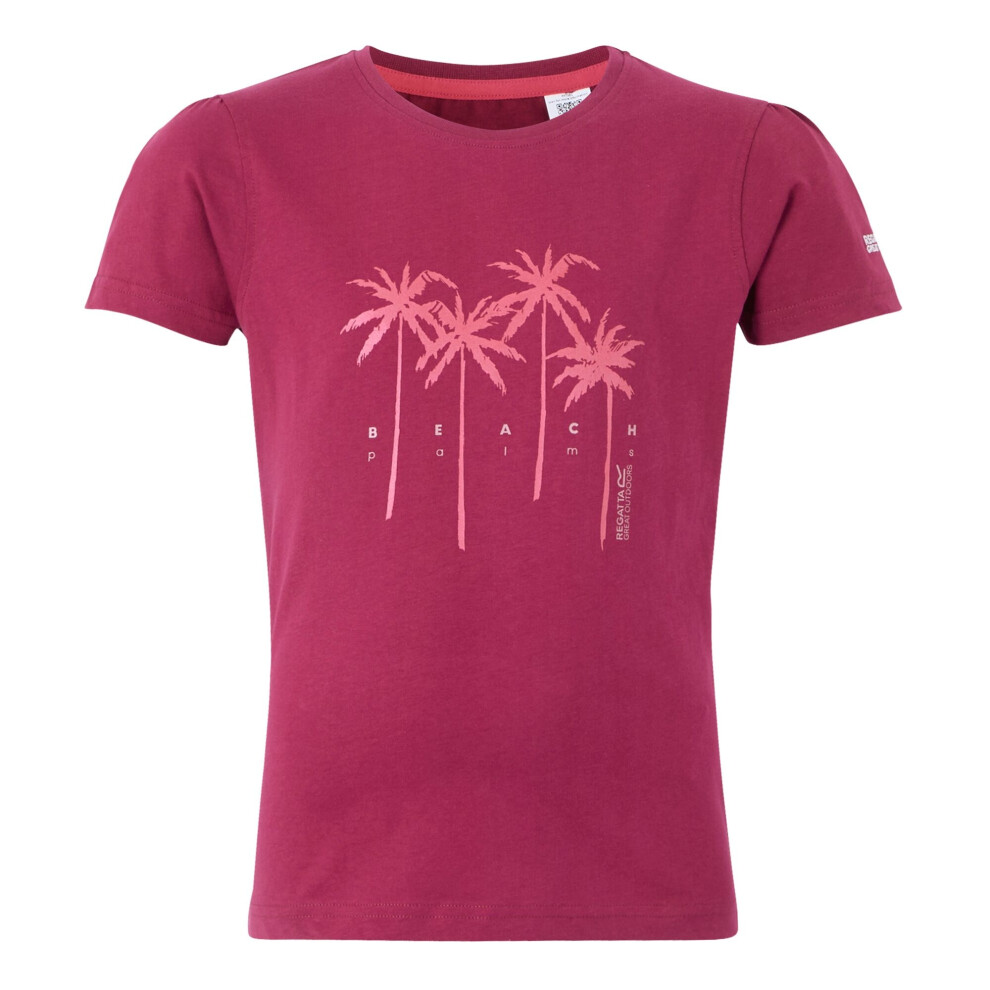 (14 Years, Beaujolais) Regatta Childrens/Kids Bosley VIII Palm Tree T-Shirt