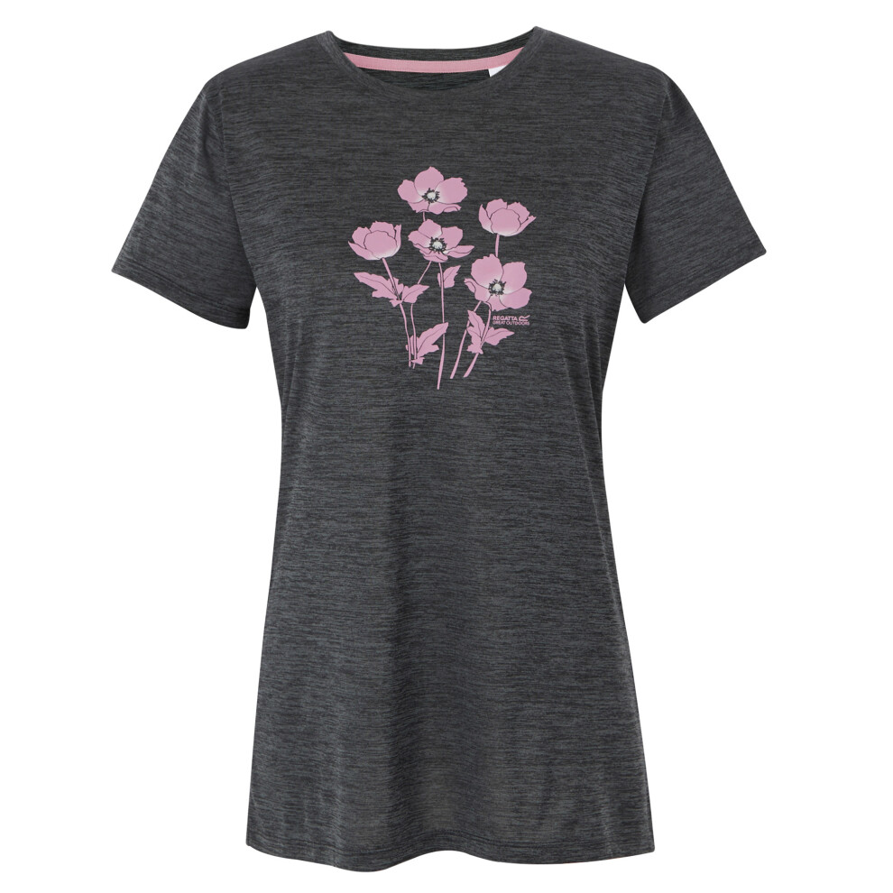 (20 UK, Seal Grey Marl) Regatta Womens/Ladies Fingal IX Flowers Marl T-Shirt