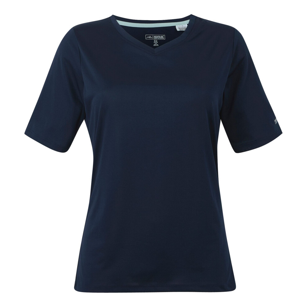 (8 UK, Navy) Regatta Womens/Ladies Fingal II V Neck T-Shirt