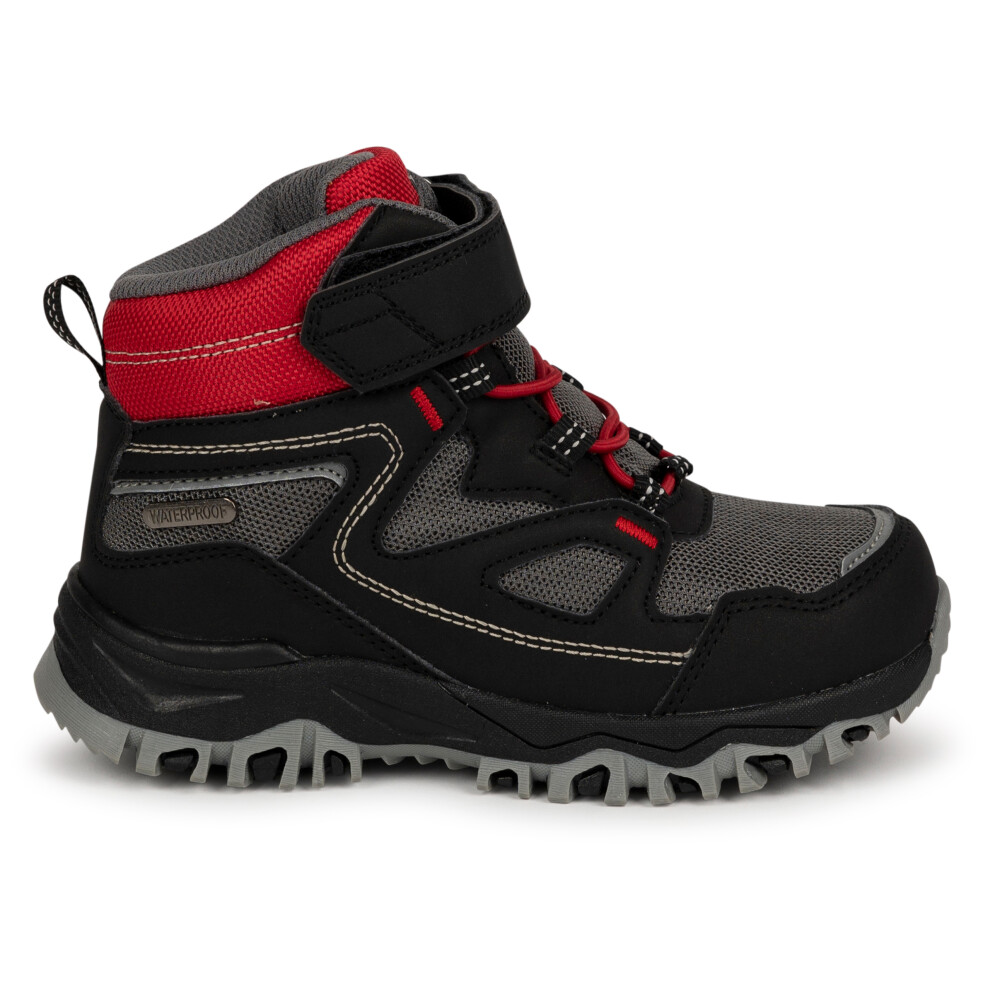 (4, Black/Red) Trespass Unisex Kids Casual Walking Boots Adair
