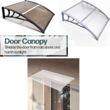 (Black 120x80) Door Canopy Waterproof Front Garden Canopies