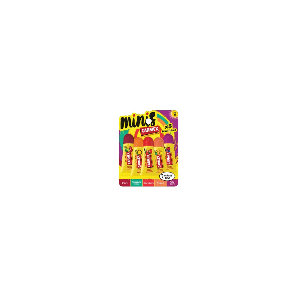 5 Pack Minis Scented Lip Balms for Soft, Protected Lips with SPF 15 (Pack of 5 x 5g each)