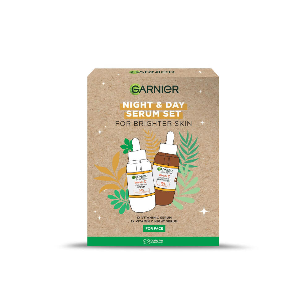 Vitamin C Day & Night Serum Gift Set for Face, Anti-Dark Spots & Brightening, For All Skin Types, Approved by Cruelty Free International