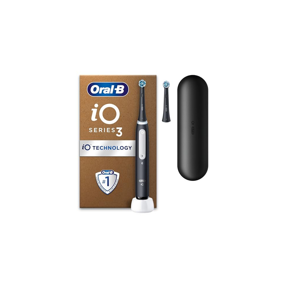iO3 Electric Toothbrush, 2 Toothbrush Heads, Pressure Sensor, Toothbrush for Adults with Travel Case, Gift Ideas for Him/Her, Matt Black