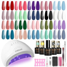 Gel Nail Kit, 20 Colors Gel Nail Polish set with lamp starter kit, Base and Matte Glossy Glitter Top Coat Nail Kits Full Set for Beginners