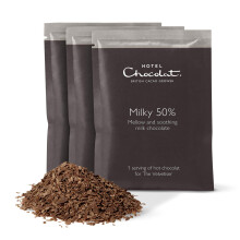 Milky 50% Hot Chocolate Sachets - Luxury Chocolate Flakes - Pack of 20 Single-Serve Sachets, 700g - Made To Pair With The Velvetiser - Serve Hot or