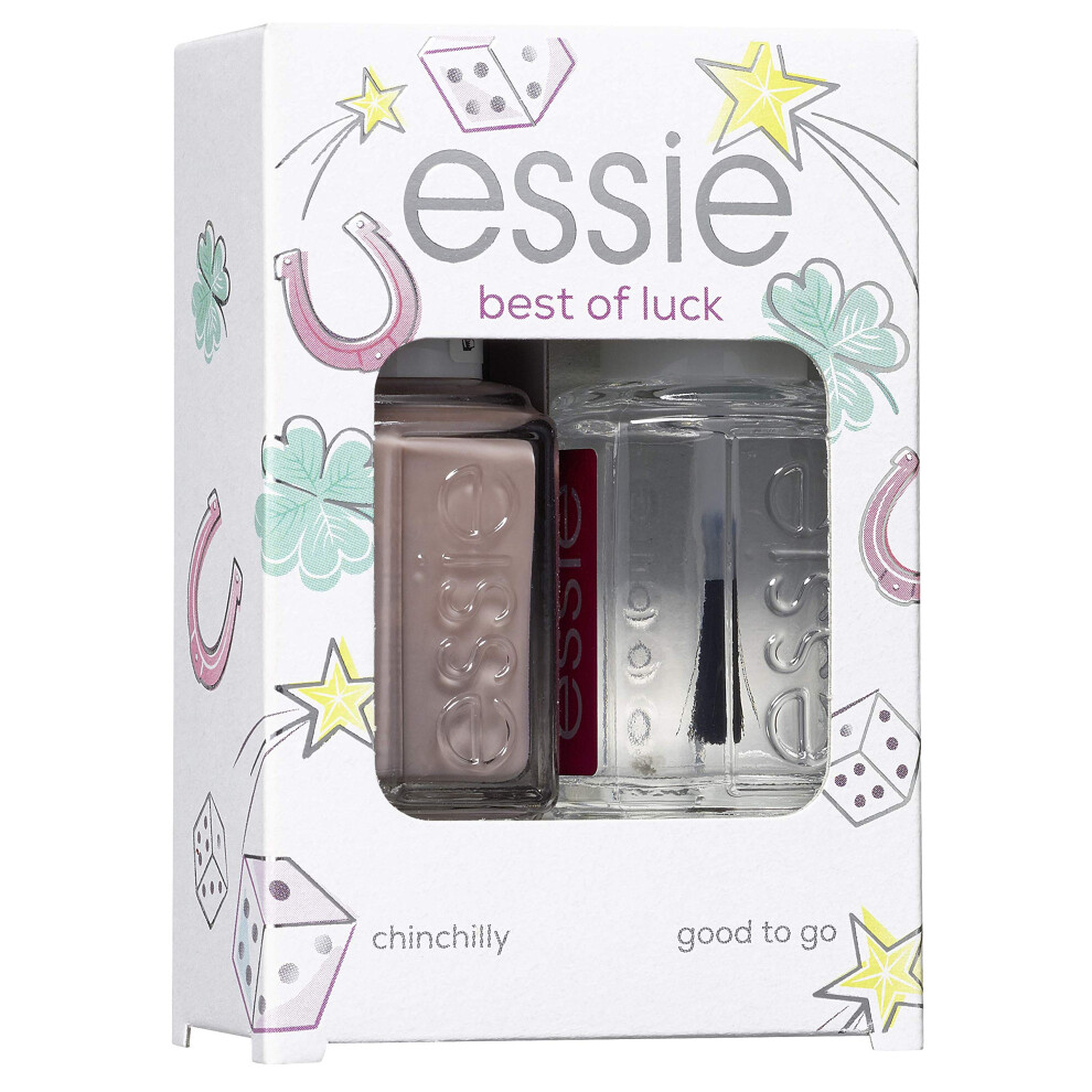 Nail Polish Kit Good Luck Chinchilly Mute Dark Grey and Good To Go Fast Dry Top Coat Gift Set, 150 ml, 3600531595050