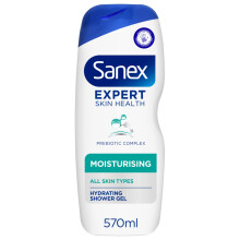 Expert Skin Health Moisturising Shower gel 570ml, body wash for men & women, gently cleanses, hydrates & softens skin, 12h hydration, advanced