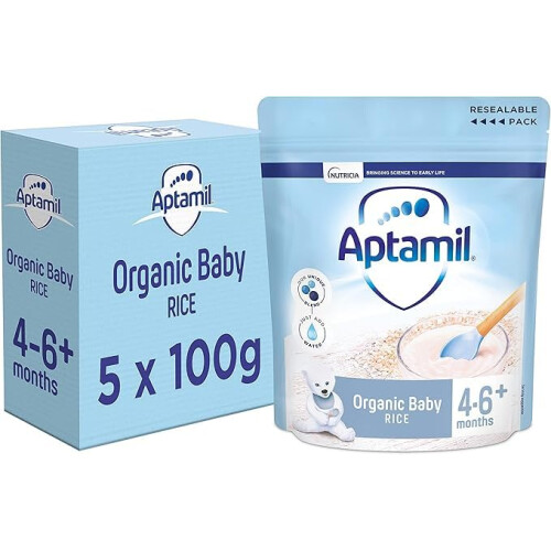 Aptamil Baby Rice Cereal, 4-6+ Months, 100g (Pack of 5)