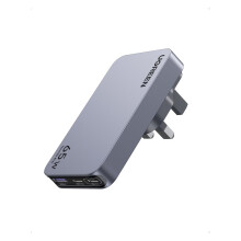 Nexode Pro 65W USB C Charger, 3-Port GaN Ultra-Slim Fast Charger Travel Adapter with US/UK/EU Plug Compatible with MacBook Pro/Air, Pixelbook, iPad