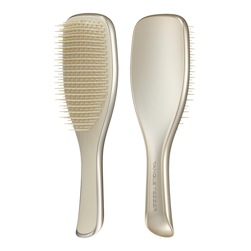 The Ultimate Detangler Chrome Hairbrush | For Wet & Dry Hair | Detangles All Hair Types | Reduces Breakage, Eliminates Knots | Two-Tiered Teeth &