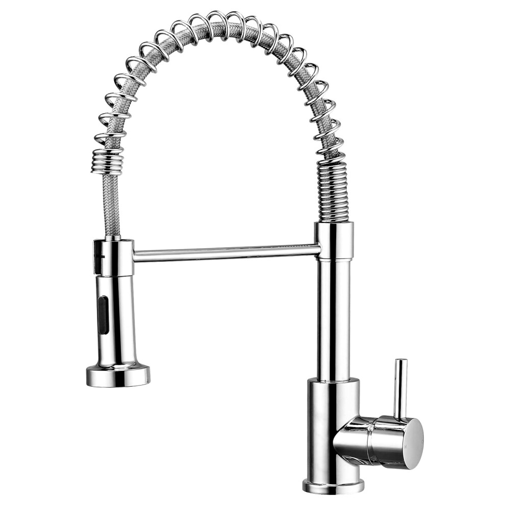 Kitchen Taps with Pull Out Spray Chrome Kitchen Mixer Taps 1 Hole Commercial Pull Down Kitchen Tap with Pull Out Hose Spring Kitchen Faucet