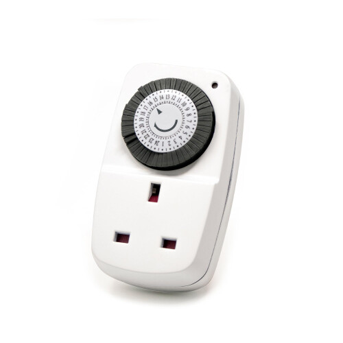 Mini 24 Hour Segment Timer Switch - Energy Saver Timer Standard Size - Hour Plug-in Timer Socket Set - 240v 3 Pin Plug with Programmable Time