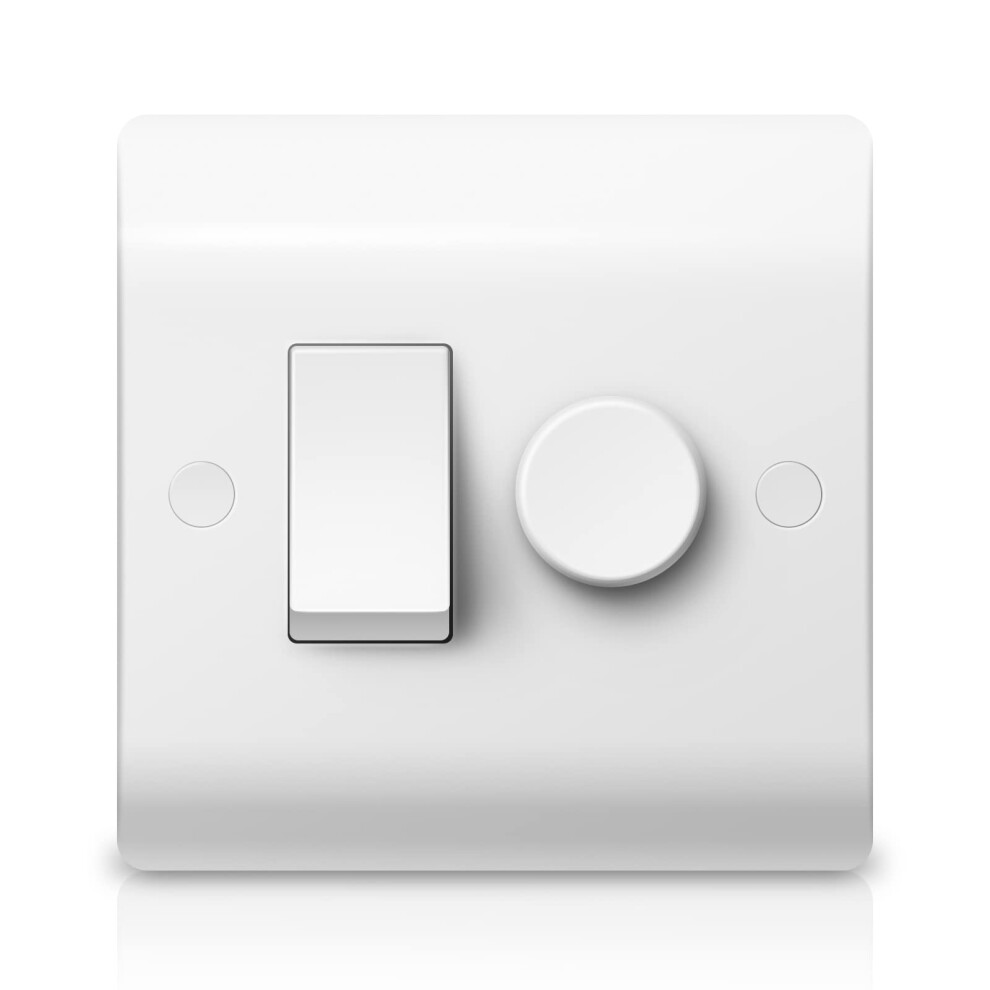 Led Dimmer And Rocker Wall Light Switch Combo 2 Gang 2 Way Switch Trailing Edge Dimmer For Led/Halogen/Incandescent Lights 6974529182575