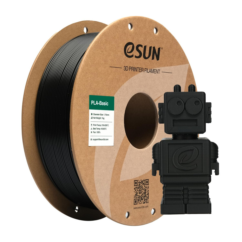 PLA Filament 1.75mm, PLA Basic 3D Printer Filament Dimensional Accuracy +/- 0.05mm, 1KG Spool (2.2 LBS) Speedy PLA Filament for 3D Printers,Black