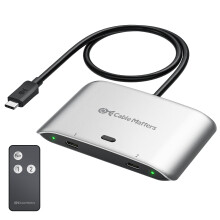 20Gbps USB4 USB C Switch for 2 Computers, Support 8K@30Hz, 5K@60Hz, and 4K@144Hz, 140W PD, for Sharing a USB-C or Thunderbolt 4 Monitor or a USB-C or