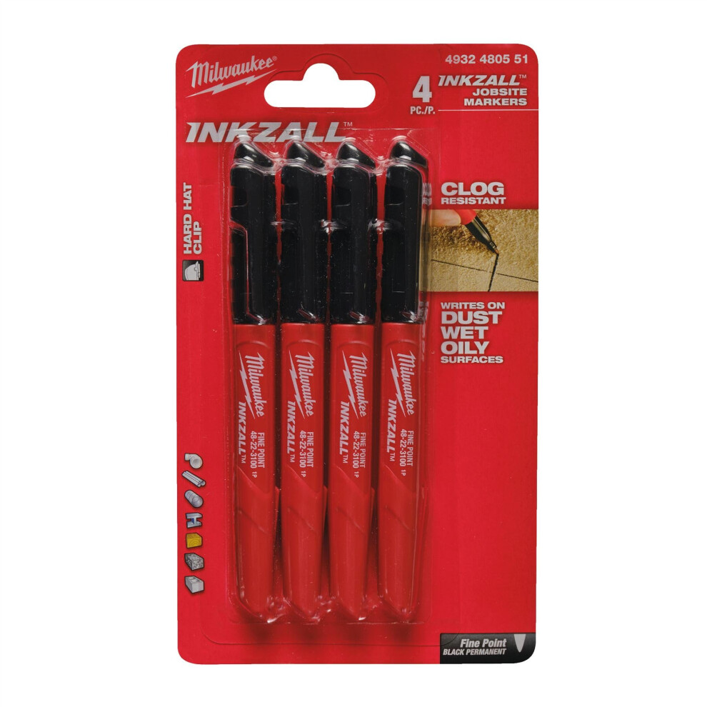 - INKZALL Markers Black - 4 Pcs