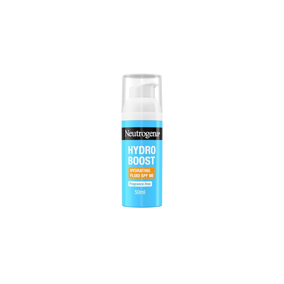 Hydro Boost Hydrating Face Fluid SPF 50, with Hyaluronic Acid, Pro-Vitamin B5 and Niacinamide, Broad Spectrum for Dry Skin, 50ml