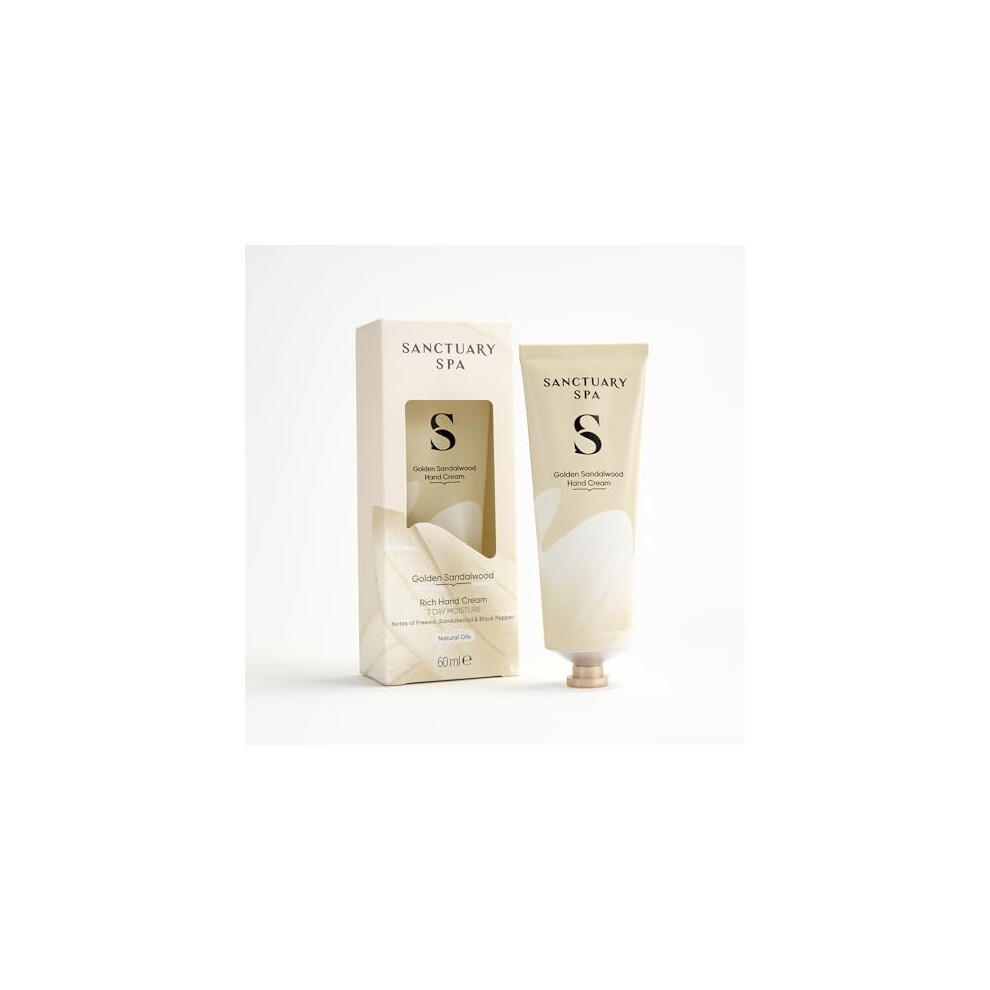 Spa Golden Sandalwood Rich Hand Cream, Moisturiser, Body Cream, Vegan and Cruelty Free 60ml