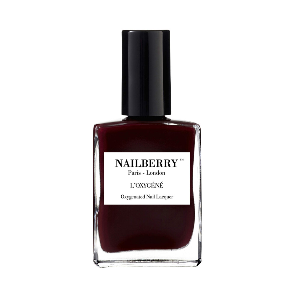 L'Oxygéné Oxygenated Nail Lacquer | Noirberry, 15 ml | Polish for a Healthier Manicure & Long Lasting Colour | 12-Free, Vegan, Halal, Cruelty &