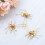 Wedding Flower Hair Pins Pearl Bride Headpiece Bridal Crystal Hair Pieces Accessories for Women, 3 Pcs (Gold) 2