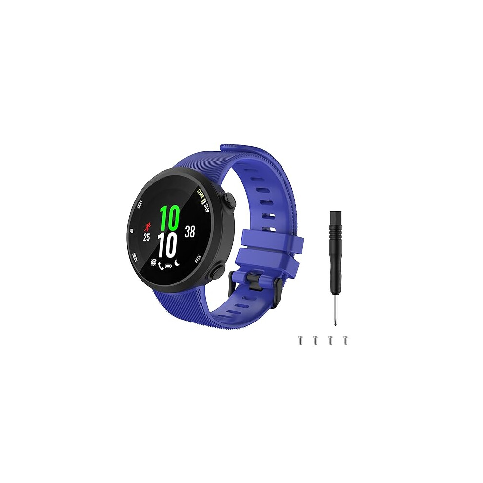 Band Compatible With Garmin Forerunner 45, Soft Silicone Band Adjustable Replacement Watch Strap Fit Garmin Forerunner 45, Blue 840156935081