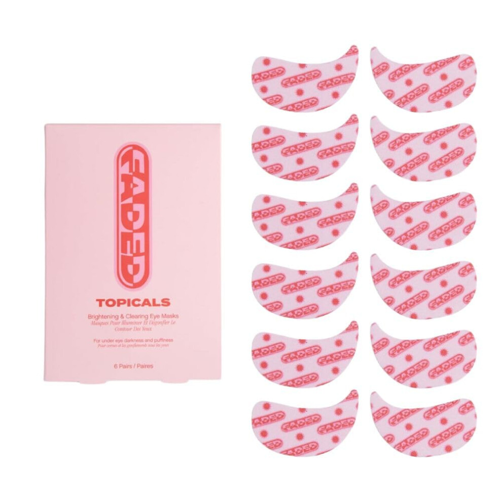 Faded Under Eye Masks - Brightening Eye Masks for Dark Circles and Puffiness - Reduce Circles and Fine Lines, Depuff and Hydrate (Set of 6)