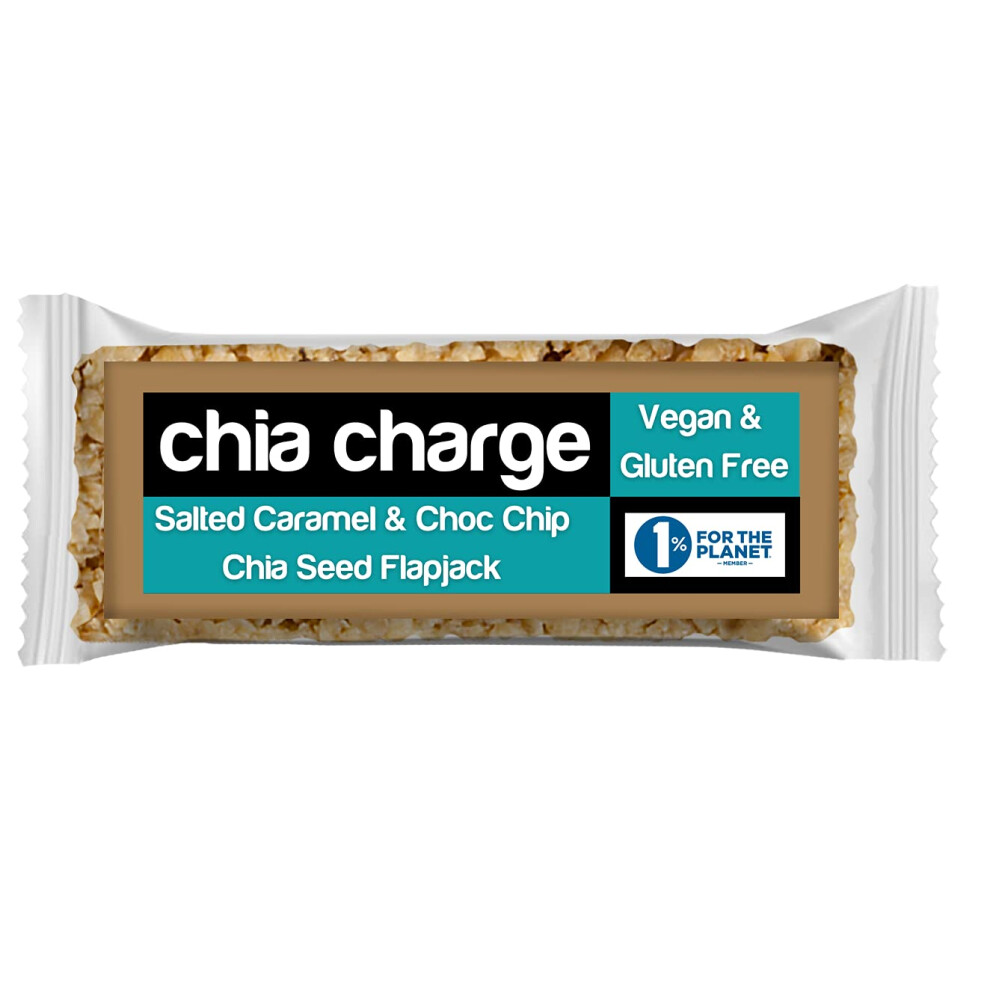 Chia Charge Energy Bars Â Vegan & Gluten Free Â Planted Based Mini Flapjacks (30G) Â Palm Oil & Dairy Free Â Pack Of 18 (Salted Caramel And Choc Chip)