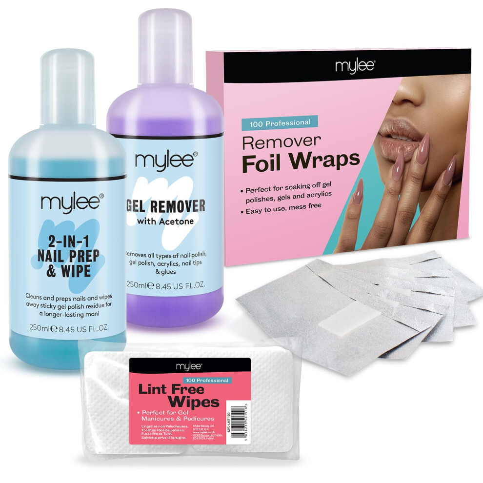 Prep & Wipe With Remover & Nail Wipes Wraps Kit Package Nail Gel Polish Soak Off NEW