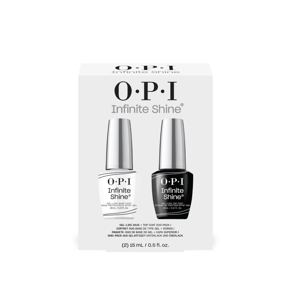 Nail Polish, Infinite Shine Long-wear System, 2nd Step, Gel-Like Nail Varnish with no UV lamp needed, Base Coat & Top Coat Duo Pack, 2x 15ml