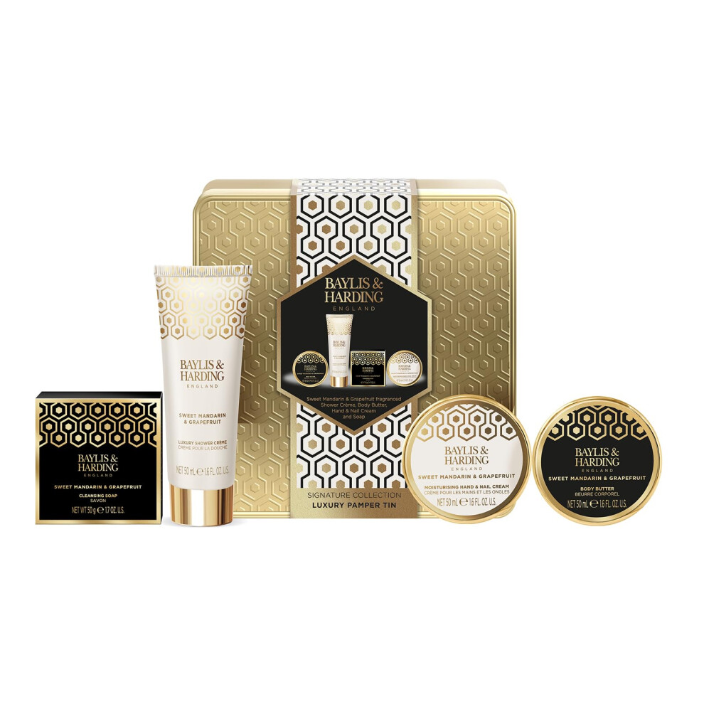 Sweet Mandarin & Grapefruit Luxury Pamper Tin Gift Set - Vegan Friendly (Pack of 1)