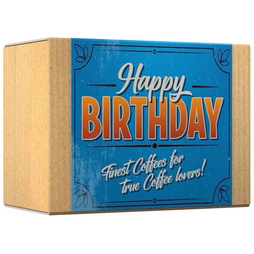 Black Donkey Gourmet Coffee Gift Set - Happy Birthday | Ground Coffee 600G (6 X 100G) - 6 Finest Single Origin Coffees | Hamper Style Gift Idea For Him & Her |