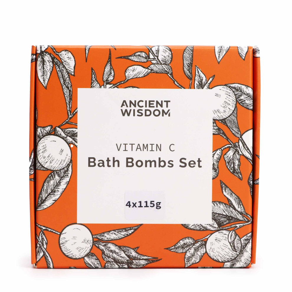 Kdmd Orange Set Of 4 Vitamin C Bath Bombs Aromatherapy Quartet In - Image 3