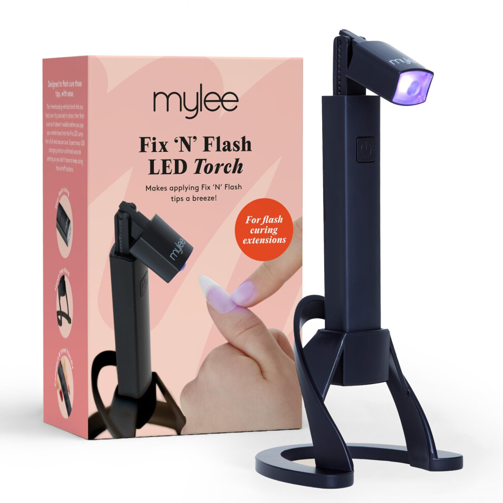 Fix 'N' Flash LED Torch: Portable Nail Lamp for Gel Polish with Movable Head, USB Rechargeable, Hands-Free Operation – Perfect for Home, Travel and
