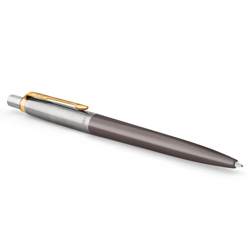 Parker Jotter Ballpoint Pen | Grey Lacquer with Gold Trims | Medium Point | Blue Ink Refill | Gift Box | Perfect Graduation Gifts