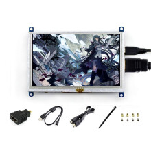 waveshare 5 inch TFT LCD Display B 800x480 Raspberry Pi Resistive Touch Screen HDMI Monitor for BB Black Support Raspbian Ubuntu Kali Retropie Win10