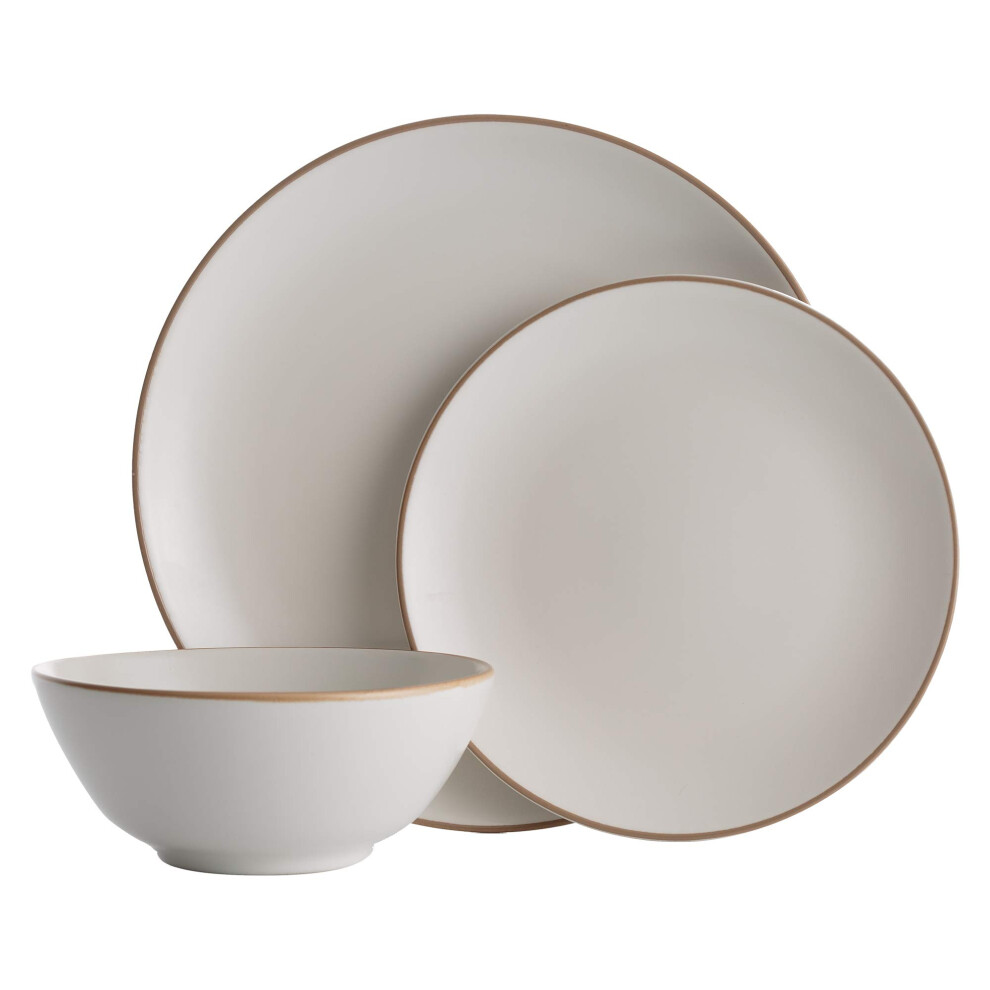 Classic Collection Cream Stoneware 12 Piece Dinner Set