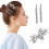 Clear Rhinestone Hair Clips, 3 PCS Crystal Bobby Pins Bride Sparkly Hairpins Silver Shiny Hair Slides Headwears Accessories for Women Girls and 1