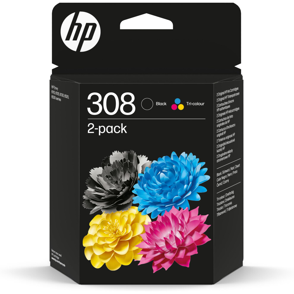 HP 308 Original Ink Cartridge BlackTri-color Combo 6L6S6UE HP6L6S6UE - Image 6