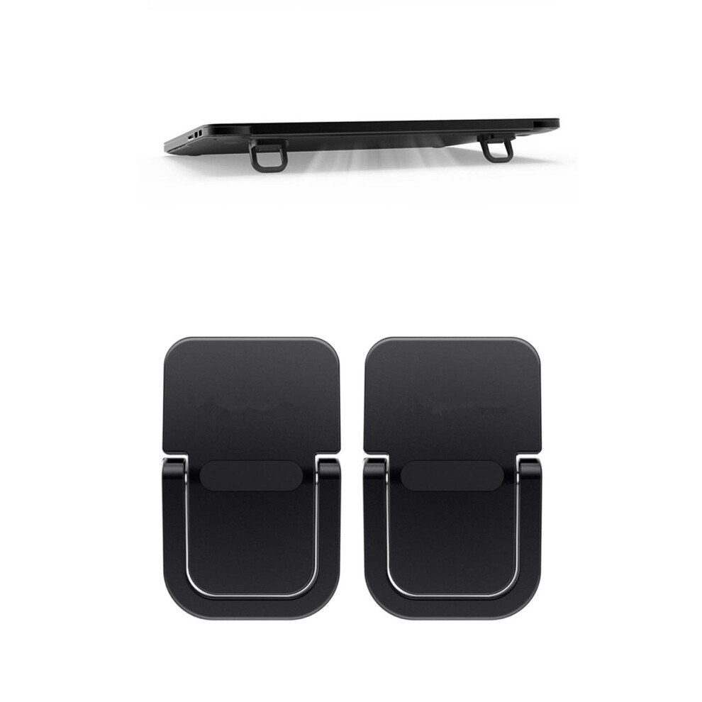 Keyboard Stand For Computer, Mini Invisible Laptop Kickstand For Desk Computer Keyboard Macbook Notebook Stand Riser Aluminum (2Pcs) (Black) Black 795787692936