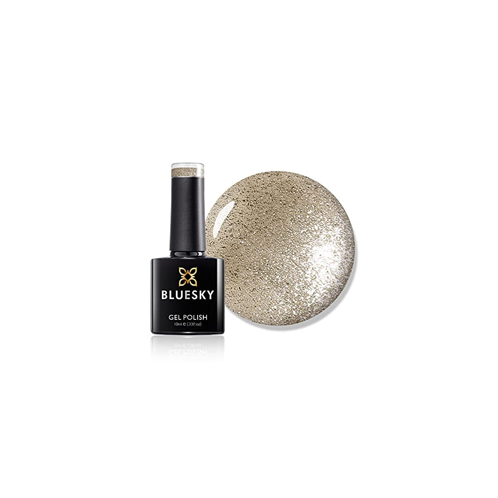 Gel Nail Polish, Iced Glaze A056, Silver Gold Glitter, Long Lasting, Chip Resistant, 10 ml (Requires Drying Under UV LED Lamp)