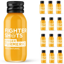 Ginger + Turmeric (12x60ml) | Reduces Bloating | Boosts Immunity | 100% Natural | Perfect Morning/Post Workout Pick Me Up | No Preservatives | Fresh