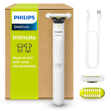 Philips OneBlade Intimate - Designed for the care, trimming and shaving of pubic hair, with enhanced skin protection, model QP1924/30