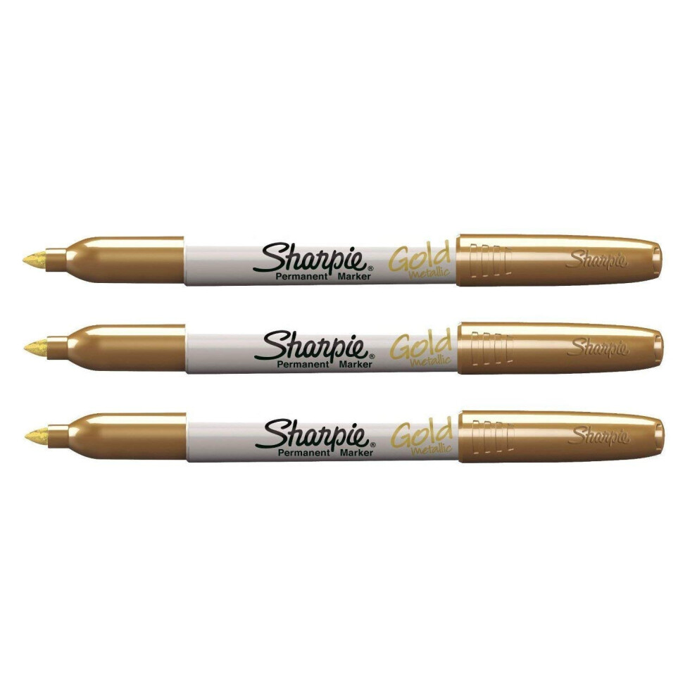 Gold Metallic Fine Point Permanent Marker - Pack of 3