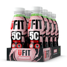 High 50g Protein Shake - Strawberry Flavour - No Added Sugar - Low in Fat - Ready to Drink - Pack of 8 x 500 ml (Packaging May Vary)