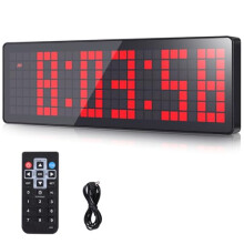 13.2'' Gym Timer, Gym Clock, Large LED Digital Wall Clock, 12/24H Modes, Interval Timer Clocks With Stopwatch, Training Timer With Remote Control For