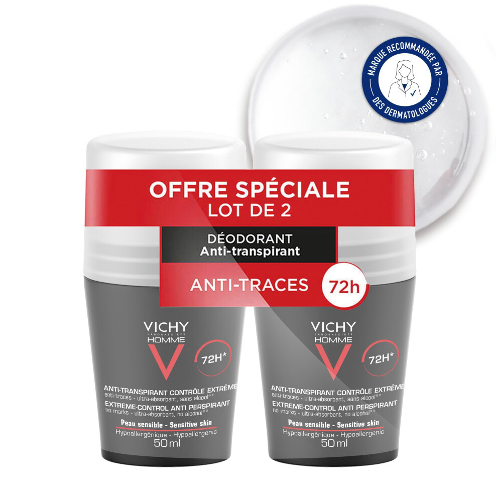 Homme Antitranspiranter Deoroll-on 72h,Pack of 2 (2 x 50ml)
