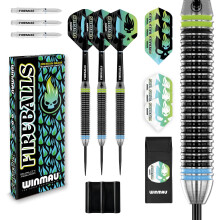 Darts Fireball 22g Brass Steel Tip Darts Set with Dart Flights and Dart Shafts (Stems) Including Darts Wallet