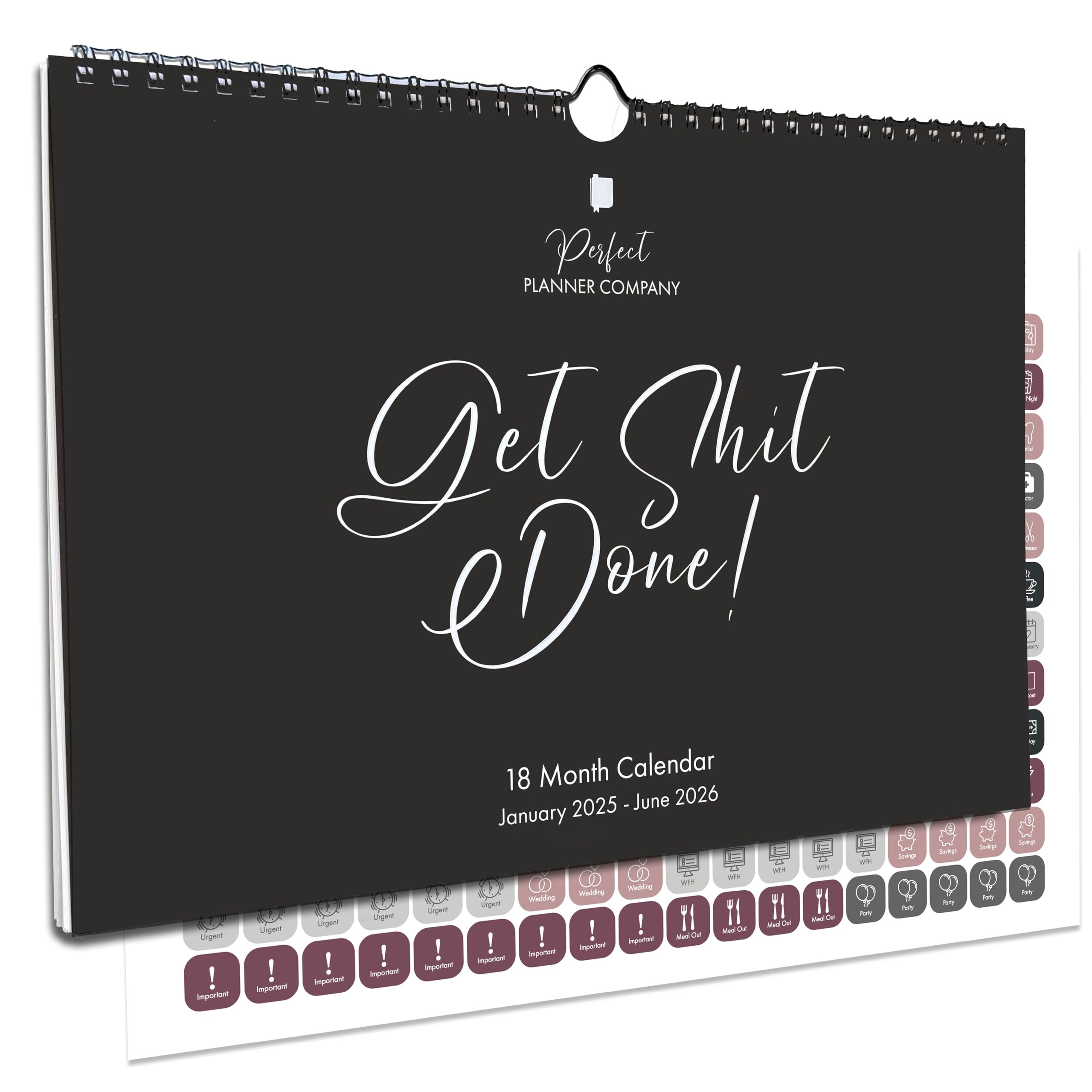 Mudrit 2025-2026 Wall Calendar,18 Months Large Calendar Runs From July 2025 - Dec 2026, Spiral Bound For Office, Home, Family, Business, School Appointment Planning: Size 12" X 17