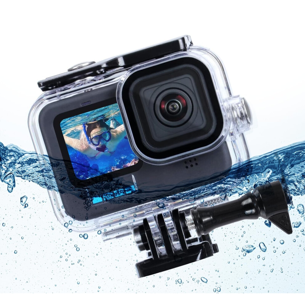 Waterproof Case for GoPro Hero 13 / Hero 12 / Hero 11 / Hero 10 / Hero 9 Black, Protective Underwater Dive Housing Shell with Bracket + Anti-Fog